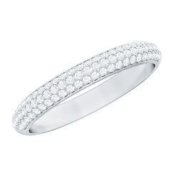 Brilliant Cut Round Moissanite Band Ring For Women