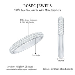 Brilliant Cut Round Moissanite Band Ring For Women
