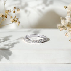 Brilliant Cut Round Moissanite Band Ring For Women