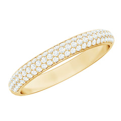 Brilliant Cut Round Moissanite Band Ring For Women