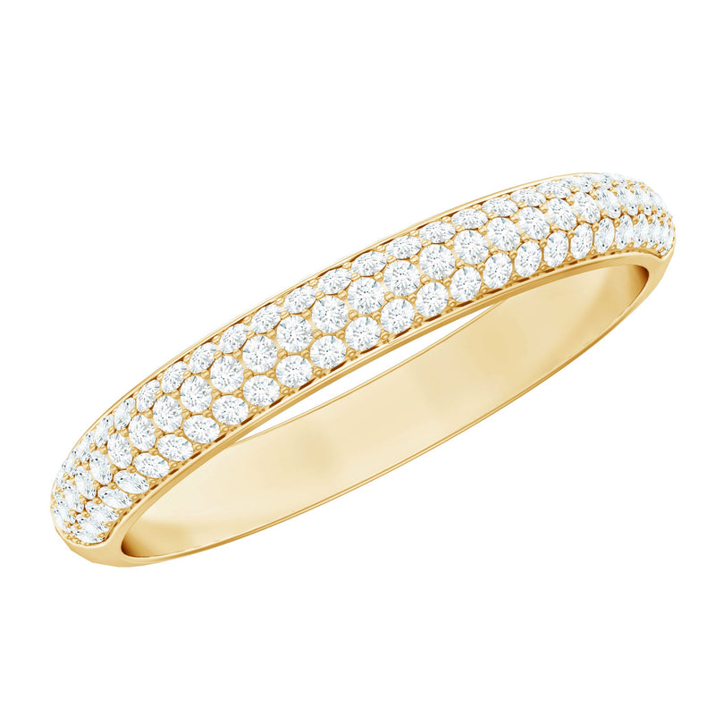 Brilliant Cut Round Moissanite Band Ring For Women