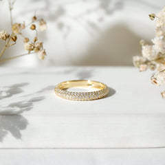Brilliant Cut Round Moissanite Band Ring For Women