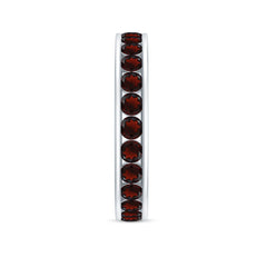 Certified Real Garnet Eternity Ring for Anniversary