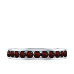 Certified Real Garnet Eternity Ring for Anniversary