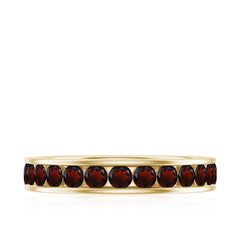 Certified Real Garnet Eternity Ring for Anniversary