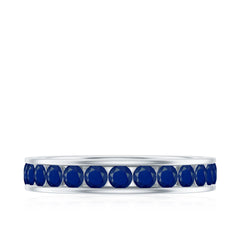1.25 CT Blue Sapphire Eternity Ring in Trellis setting