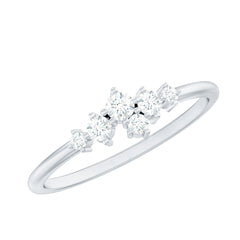 Certified Diamond Cluster Promise Ring in Prong Setting