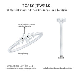 Certified Diamond Cluster Promise Ring in Prong Setting
