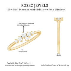 Certified Diamond Cluster Promise Ring in Prong Setting