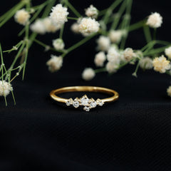 Certified Diamond Cluster Promise Ring in Prong Setting