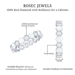 Certified Diamond Geometric Band Ring