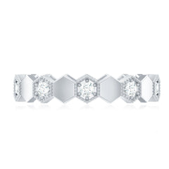 Certified Diamond Geometric Band Ring