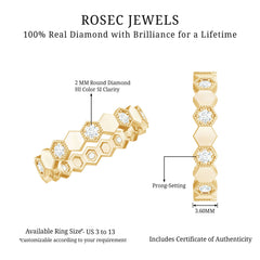 Certified Diamond Geometric Band Ring