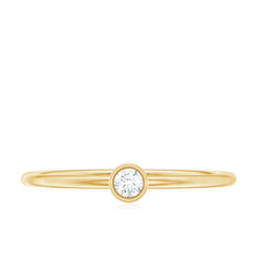 Natural Diamond Dainty Promise Ring in Bezel Setting