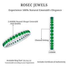 Channel Set Emerald Full Eternity Band Ring for Women