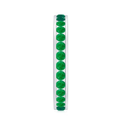 Channel Set Emerald Full Eternity Band Ring for Women