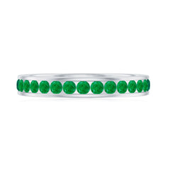 Channel Set Emerald Full Eternity Band Ring for Women