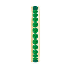 Channel Set Emerald Full Eternity Band Ring for Women