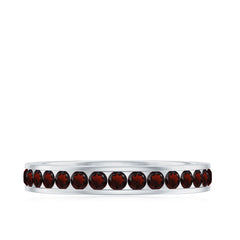 Certified Natural Garnet Eternity Ring in Channel Setting
