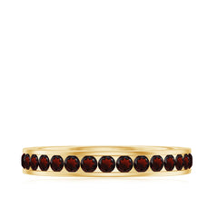 Certified Natural Garnet Eternity Ring in Channel Setting