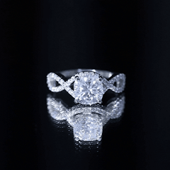3 CT Cushion Cut Moissanite Solitaire Ring With Crossover Shank