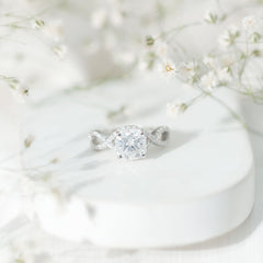 3 CT Cushion Cut Moissanite Solitaire Ring With Crossover Shank