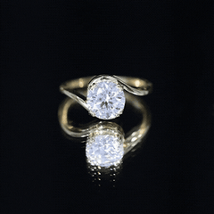 2 Carat Round Moissanite Bypass Engagement Ring