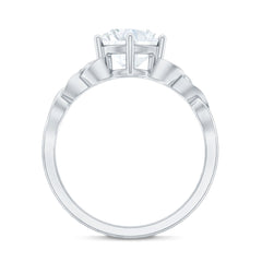 8 MM Round Cut Moissanite Celtic Design Engagement Ring
