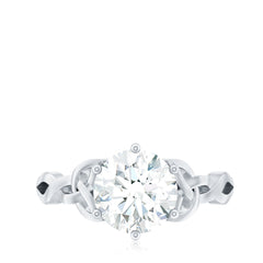 8 MM Round Cut Moissanite Celtic Design Engagement Ring