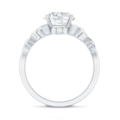 Round Moissanite Solitaire Engagement Ring with Celtic Details