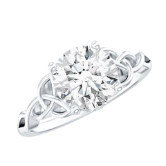 Certified Solitaire Moissanite Celtic Design Engagement Ring