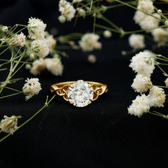 Certified Solitaire Moissanite Celtic Design Engagement Ring