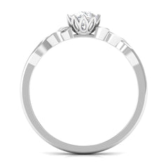 Cubic Zirconia Solitaire Celtic Knot Ring in Floral Setting