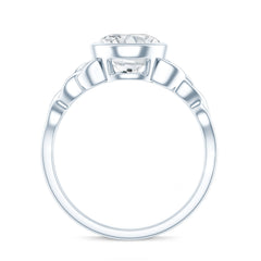 Solitaire Moissanite Celtic Knot Engagement Ring in Bezel Setting