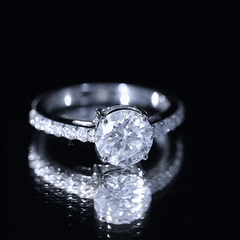 2 Carat Round Shape Moissanite Solitaire Engagement Ring with Certificate
