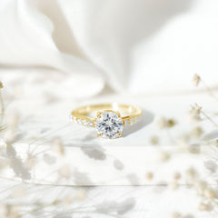 2 Carat Round Shape Moissanite Solitaire Engagement Ring with Certificate