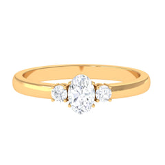 Certified 3 Stone Moissanite Promise Ring for Her