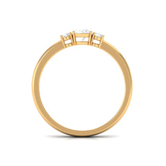 Certified 3 Stone Moissanite Promise Ring for Her