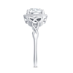 Brilliant Cut Moissanite Engagement Ring with Rope Frame