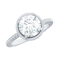 2 CT Round Moissanite Rope Band Engagement Ring