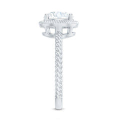 2 CT Round Moissanite Rope Band Engagement Ring