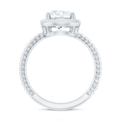 2 CT Round Moissanite Rope Band Engagement Ring