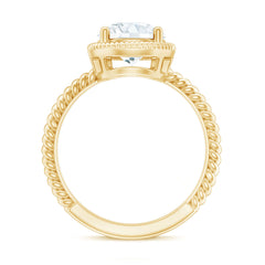2 CT Round Moissanite Rope Band Engagement Ring