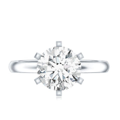 8 MM Round Brilliant Cut Lab Grown Diamond Engagement Ring