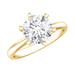 8 MM Round Brilliant Cut Lab Grown Diamond Engagement Ring