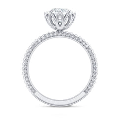 2 CT Moissanite Engagement Ring with Twisted Rope Band