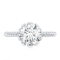 2 CT Moissanite Engagement Ring with Twisted Rope Band