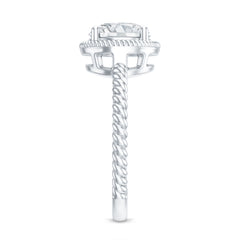Brilliant Cut 8 MM Moissanite Rope Band Engagement Ring