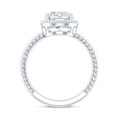 Brilliant Cut 8 MM Moissanite Rope Band Engagement Ring