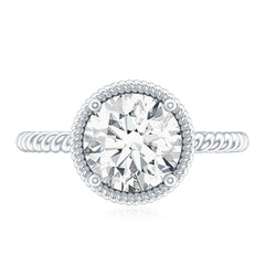 Brilliant Cut 8 MM Moissanite Rope Band Engagement Ring